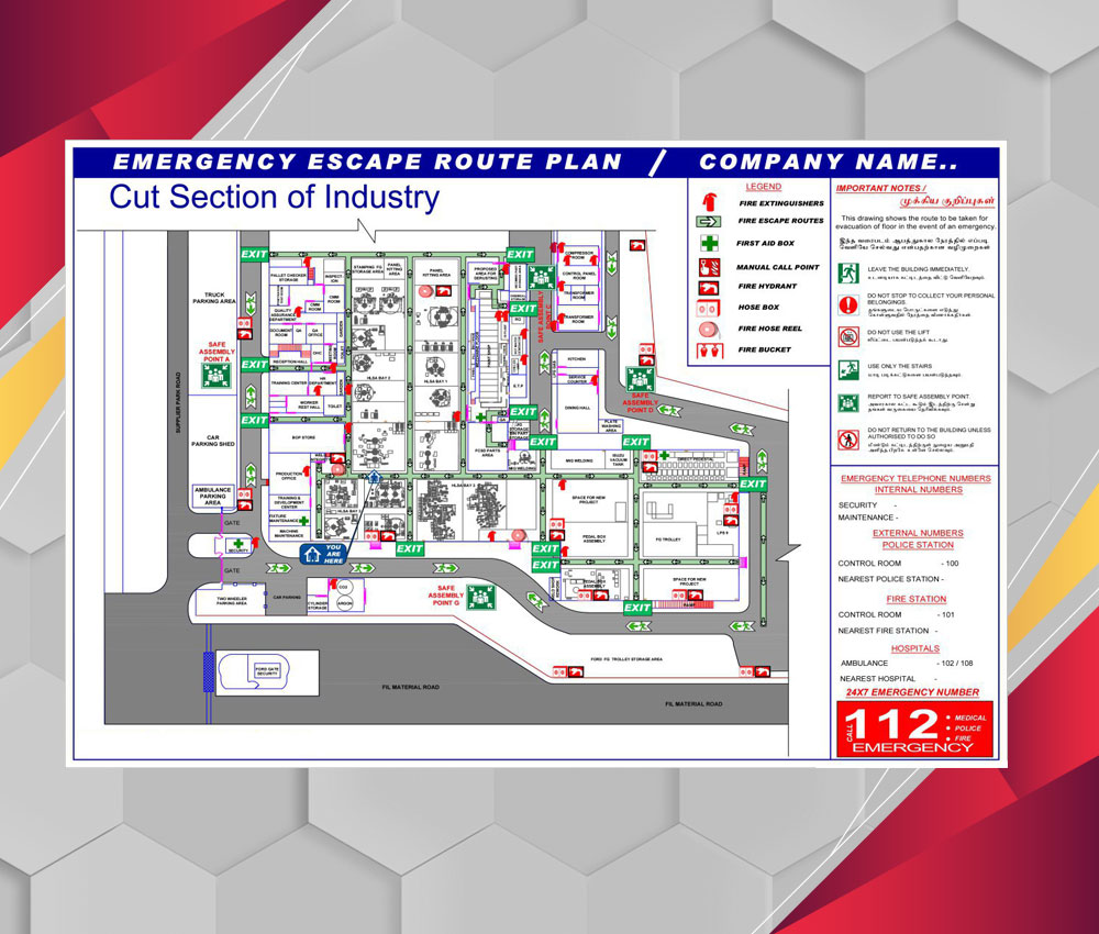 Fire Emergency Evacuation Plan ACP Board Dealers in Chennai