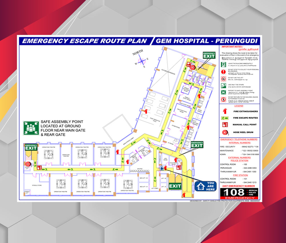 Fire Emergency Evacuation Plan Foam Board dealers in Chennai